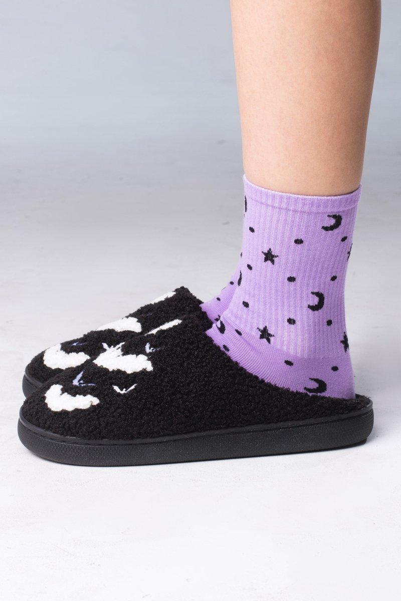 Cozy Black Slippers - The Cursed Closet