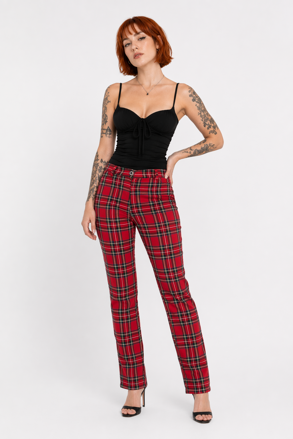 Plaid Waist Pants pants