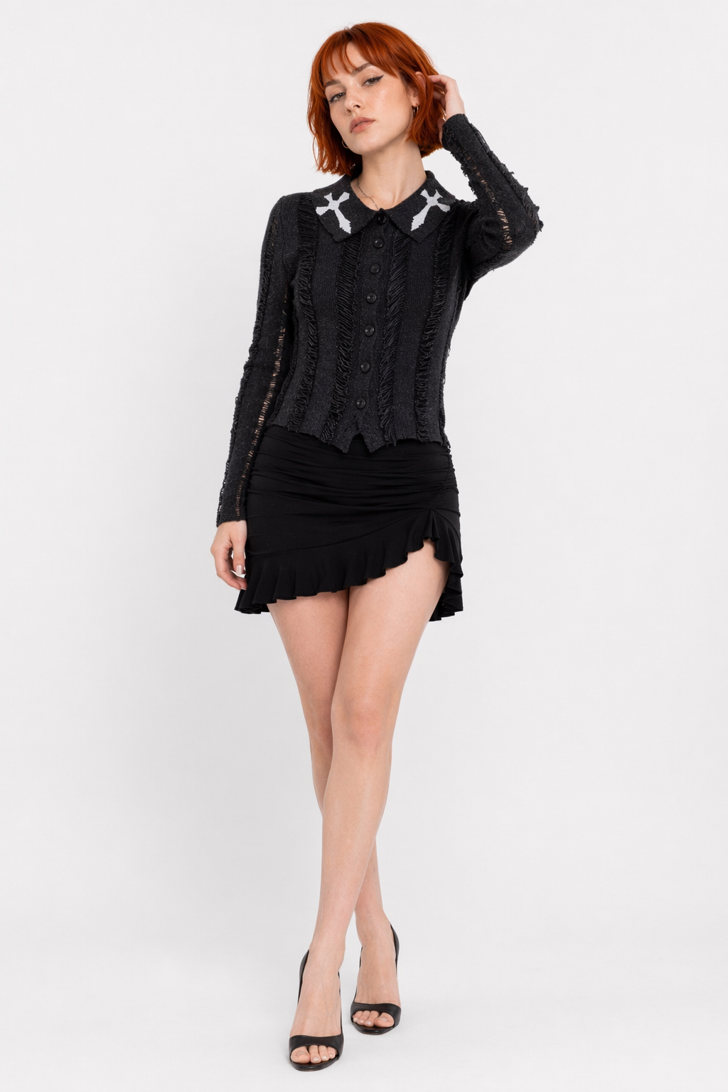 Invoke' Dark Mesh Cardi M