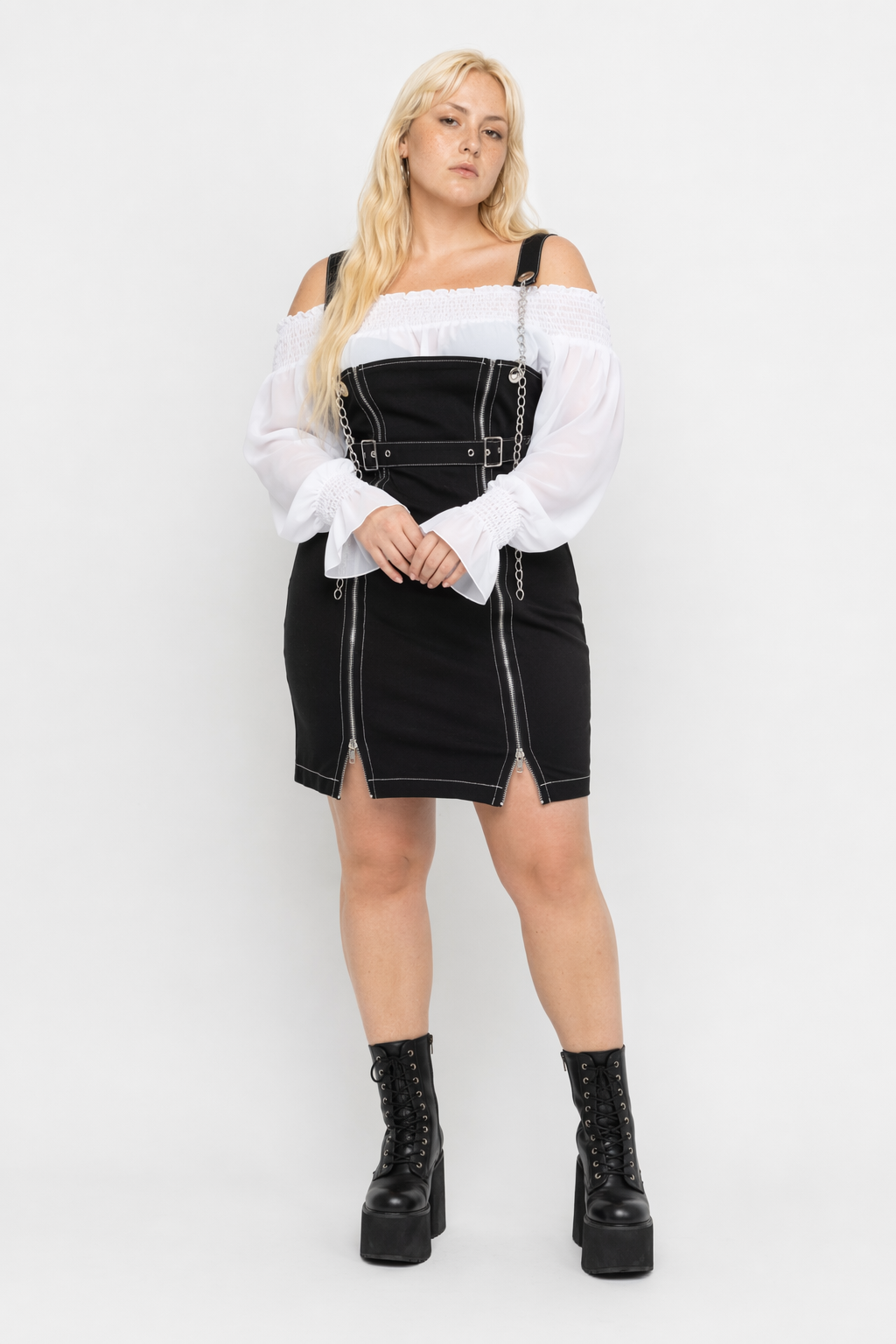 Motionless Black Grunge Attire Black dress