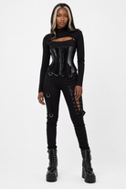 Goth Waist Corset in Serpent Black Black