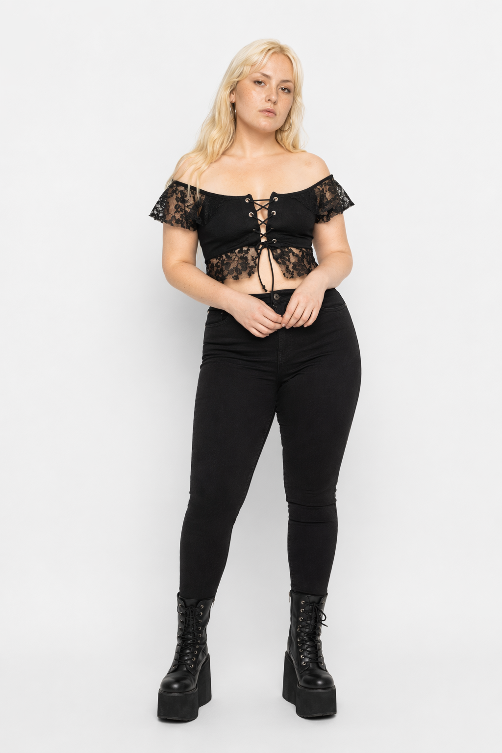 Black Alt Lace Top black