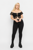 Black Alt Lace Top black