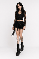 Gothic Lace Crop Top Black