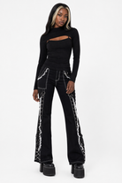 "Frosty Lace-Up Goth Pants" black