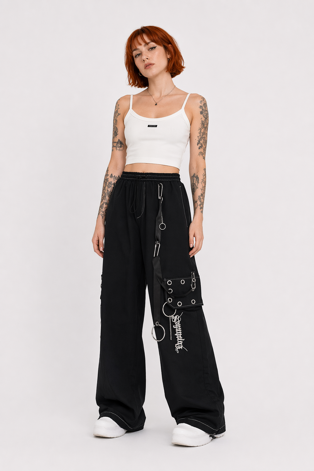Town' Grunge Cargo Pants Black