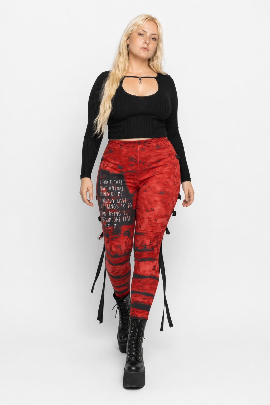 Tie Dye Punk Pants Red