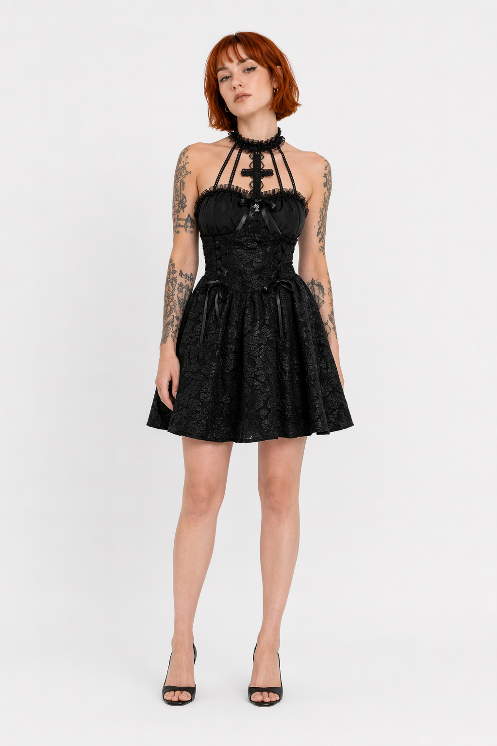 "Chic Black A-Line Dress" black