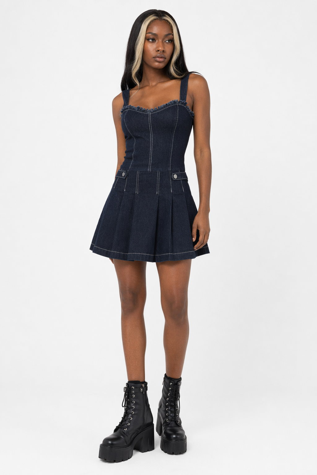 Blue Grunge Denim Dress Inbound Blue