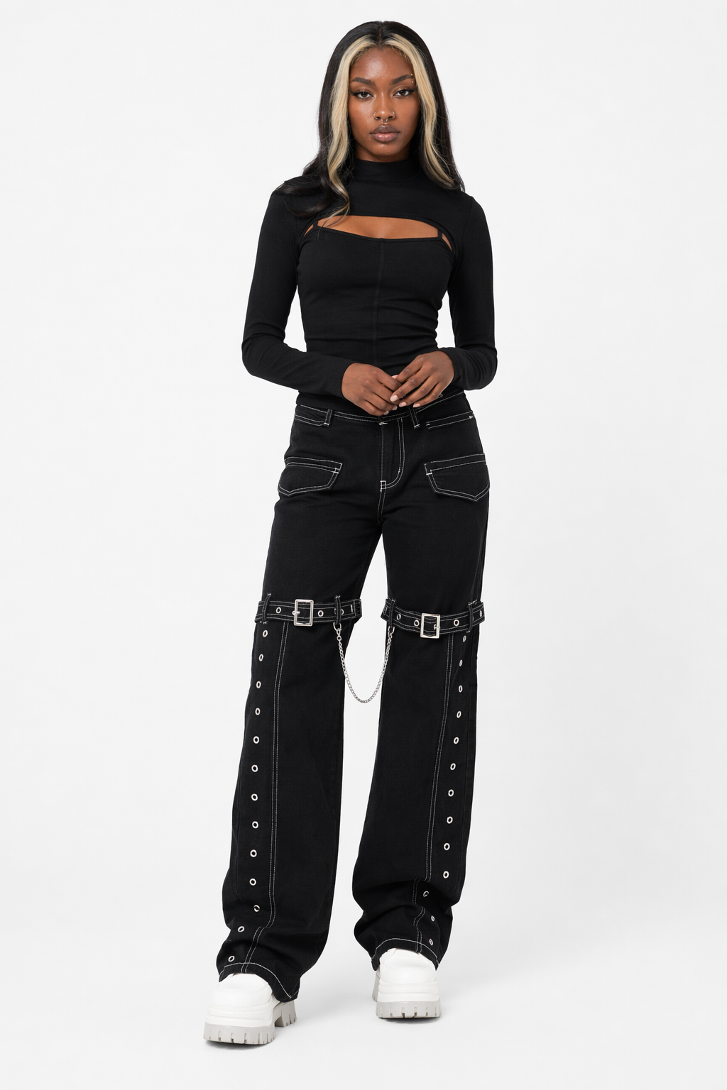 Grimmaximum Black Buckle Trouser Default