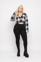 Smashing' Grunge Check Shirt Dark Blue