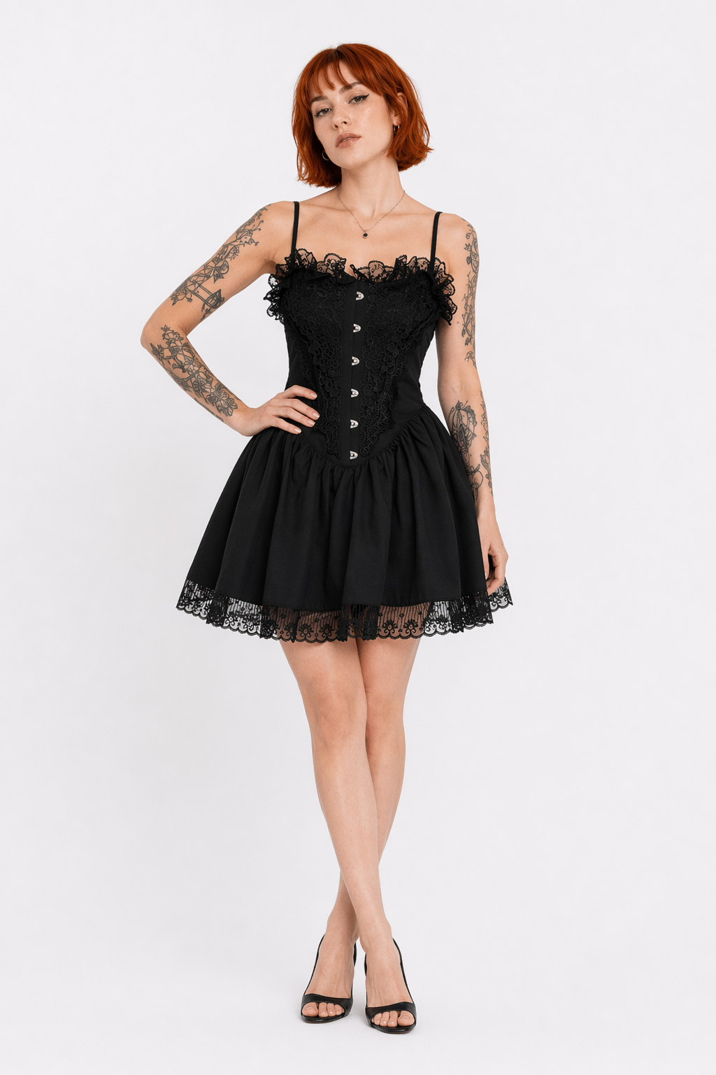 Black Lace Lolita Dress L