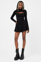 Elasticated Waist Gothic Skort black