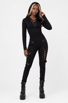 Dexter's Goth V-Neck Hoodie Black