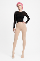 Cozy Beige Thermal Tights Beige With Feet