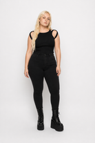 Sleek Sleeveless Knit Tank Top Black