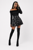 Ash's Plaid Skirt black plaid