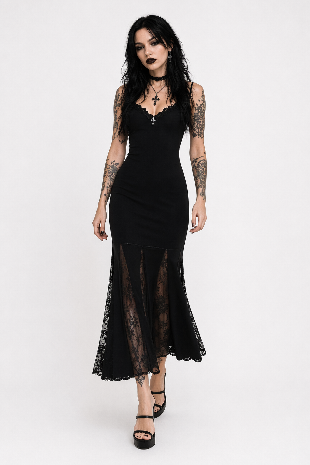 Elegant Black Evening Dress Black