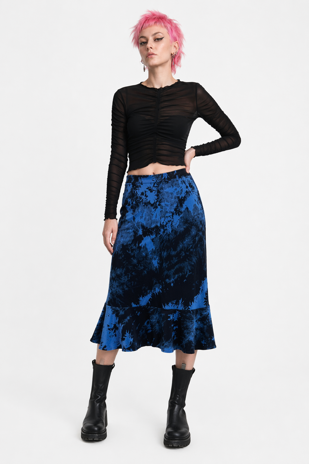 Blue Tie Dye Skirt M