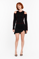 Black Patchwork Top black