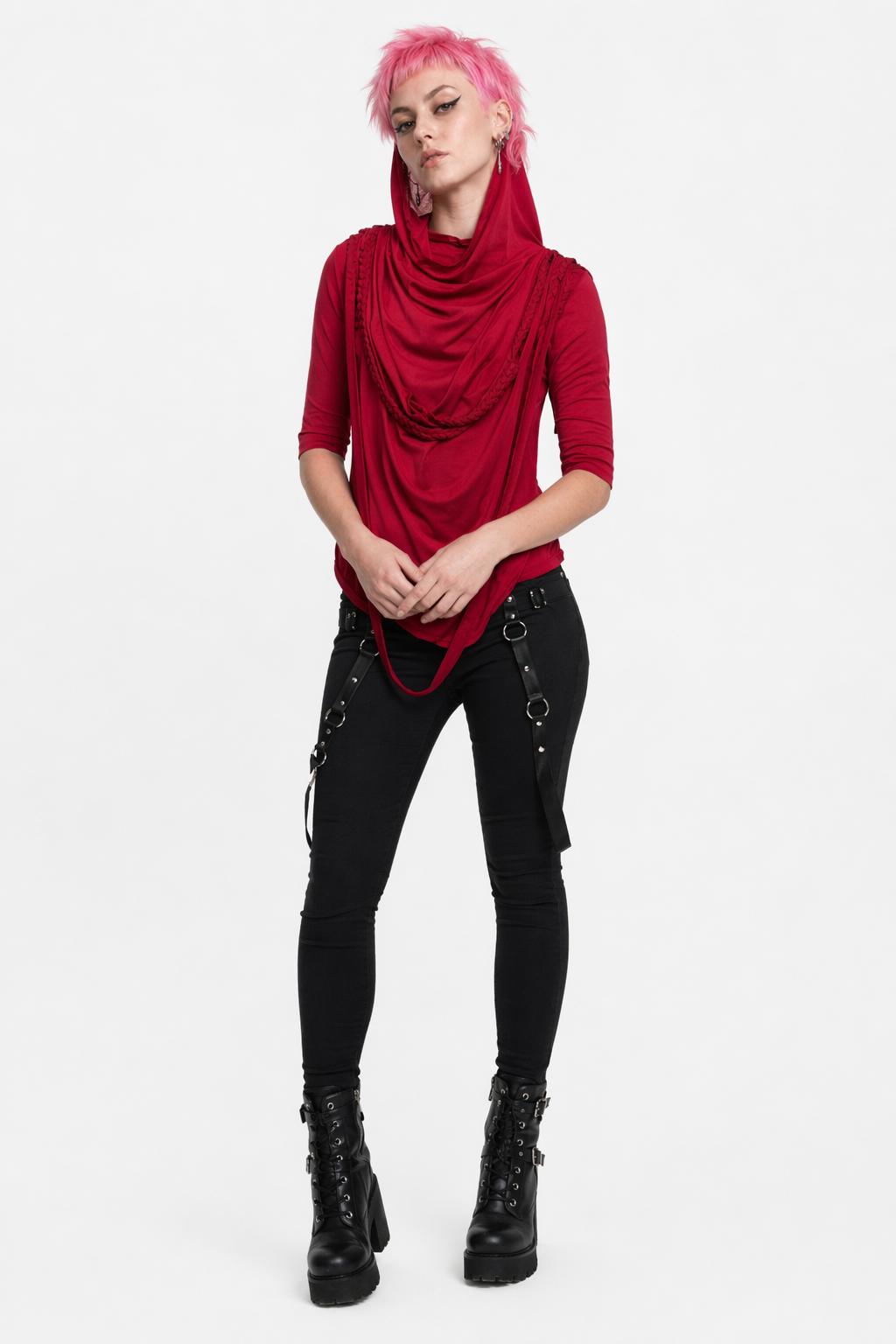 99' Black Hooded Top in Multiple Colors Red