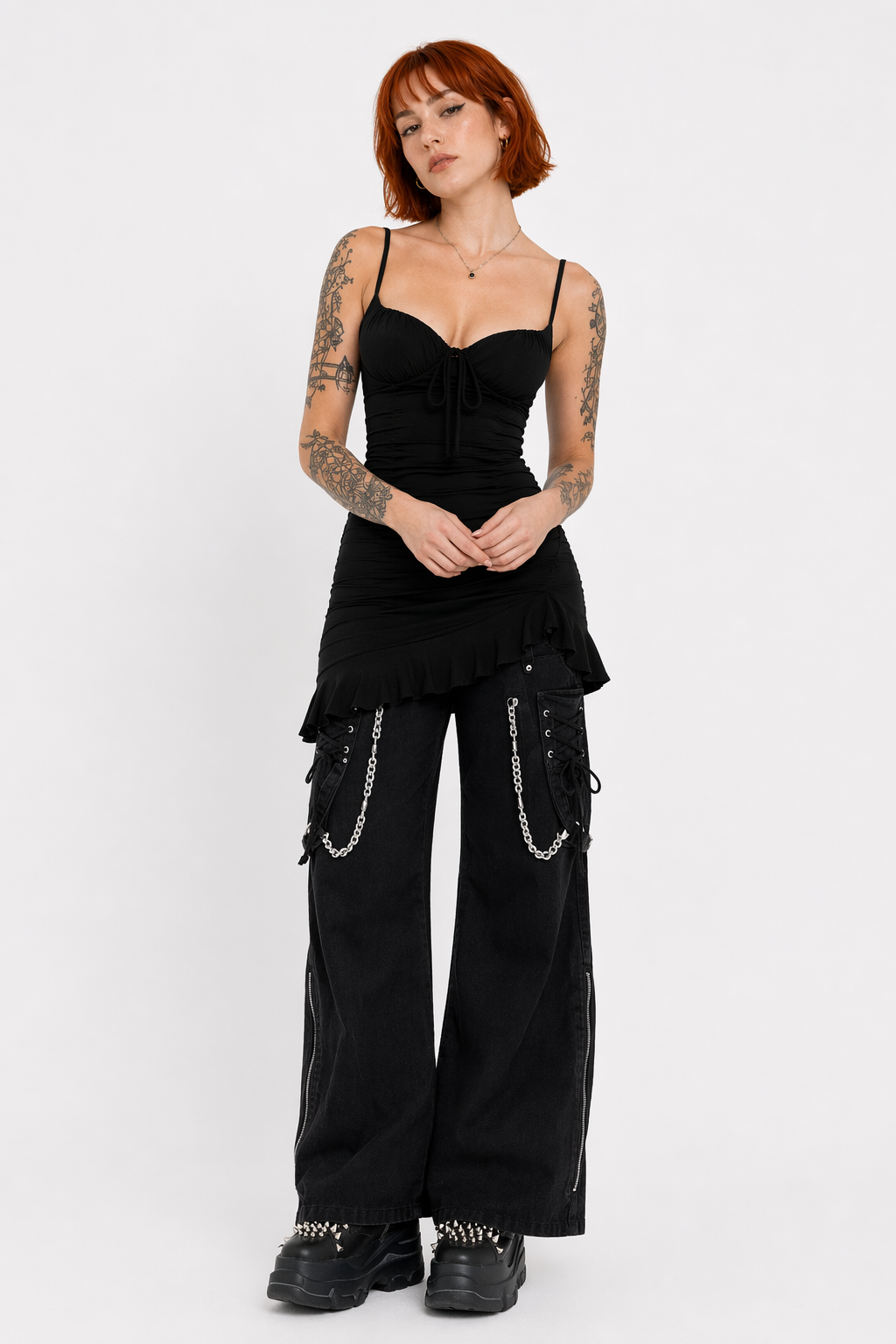 Demon Slayer' Grunge Cargo Pants black