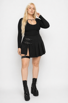 Gothic Pleated Skirt - Black Default