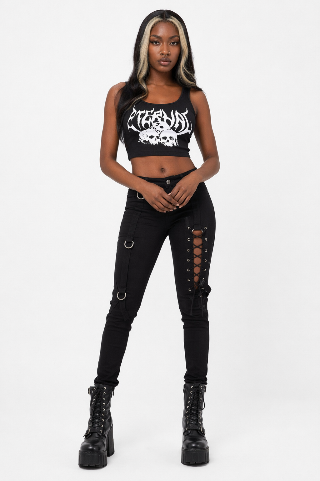 Goth Crop in Eternal Black M