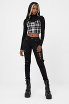 Black Plaid Set Black