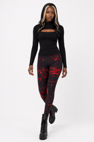 Black and red Halloween horror leggings. KDK1393