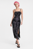 Doomed Mesh Tie-Dye Dress Black