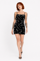 Black Butterfly Velvet Dress black