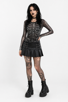 Black Skeleton Print M