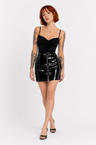 Black PVC Leather Skirt Black