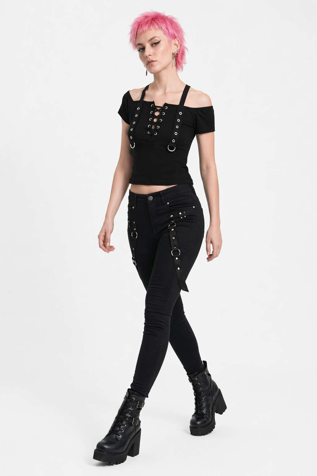 Gothic Off-Shoulder Crop Maximum Default