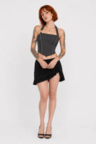 Grey Buckle Crop Top grey