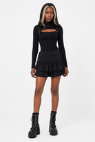 Black Lace Up Skirt L