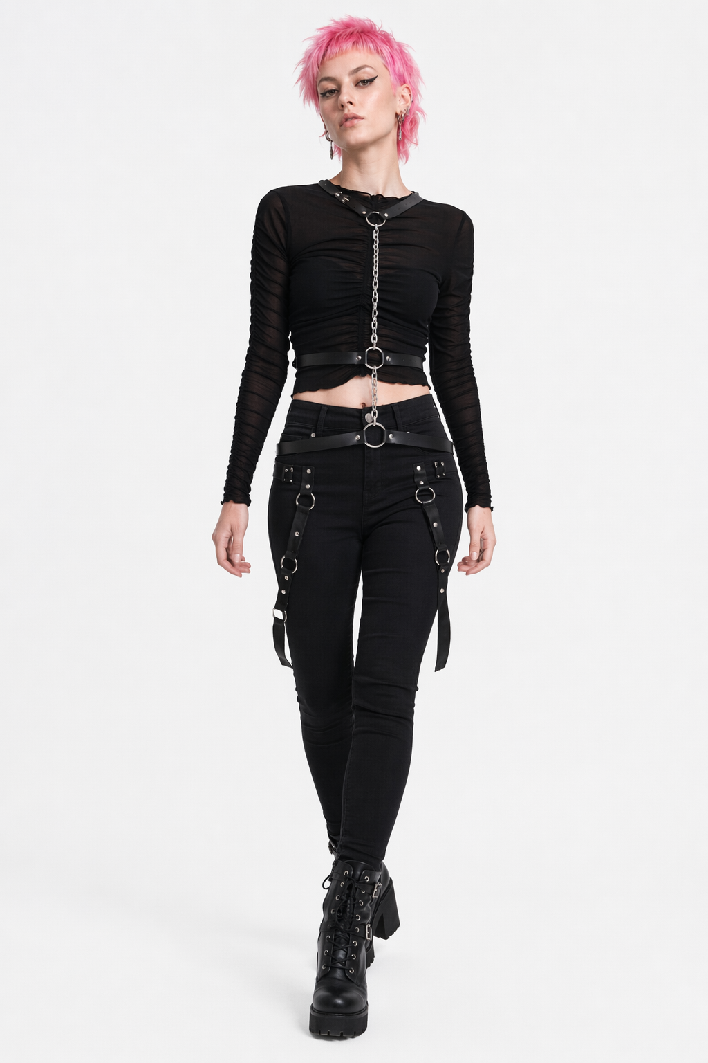 Extended-Use PU Body Harness' black