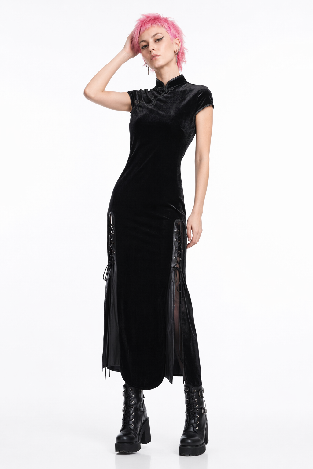 "Black Alternative Ankle Dress - Dead Inside" Black