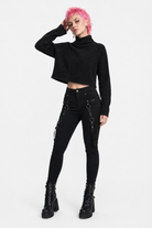 Black High Neck Sweater M