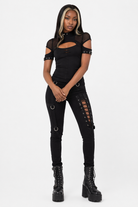 Black Goth Punk Slim Fit Shirt Default