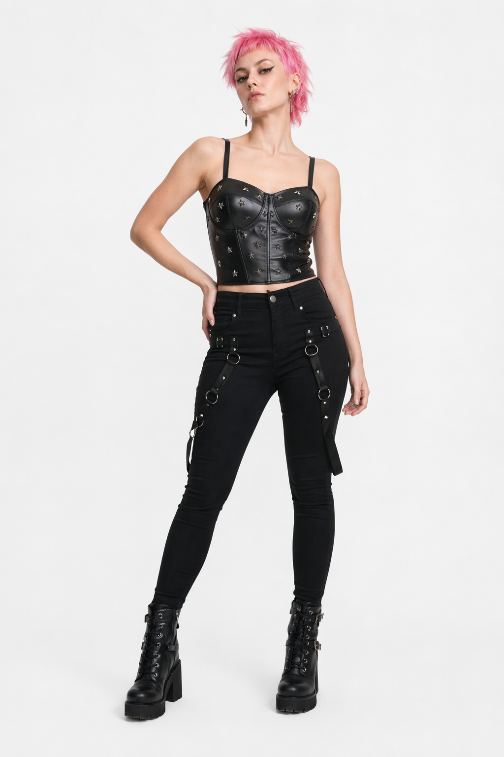 Matrix Faux Leather Bustier Top XL