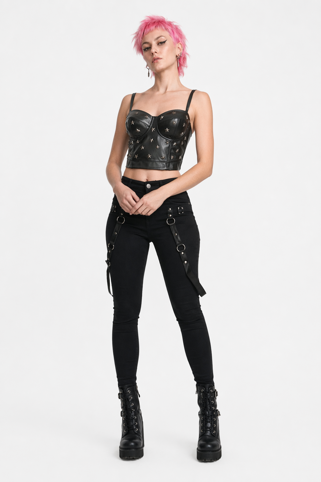 Matrix Faux Leather Bustier Top S