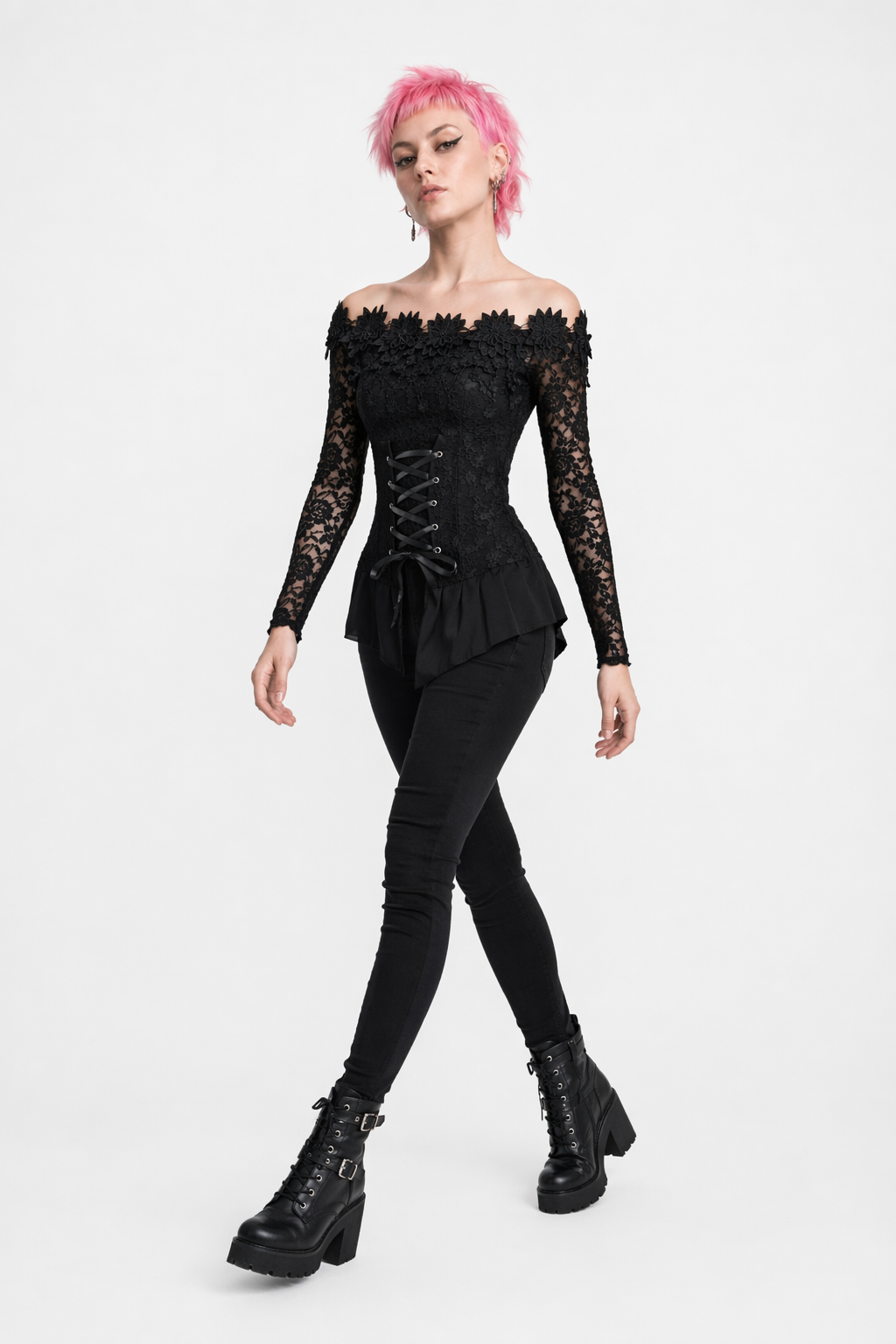 Black Lace Blouse - Elegant' Default Title