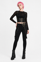 Black Faux Leather Body Harness Default