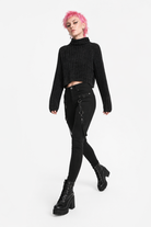 Black High Neck Sweater S