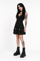 Black Lace Gothic Bow Dress Black Dress