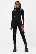 Gothic Lace-Up Sleeveless Sweater Black
