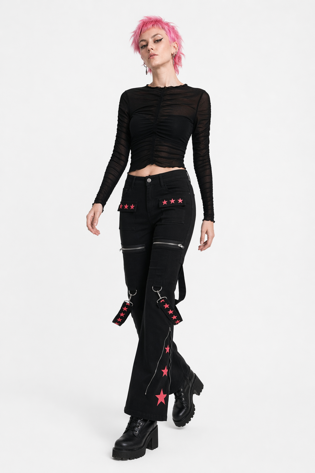 Bloodbound' Grunge Denim Pants Black