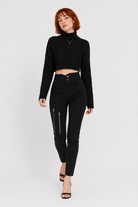 Black Grunge Denim Jeans Black